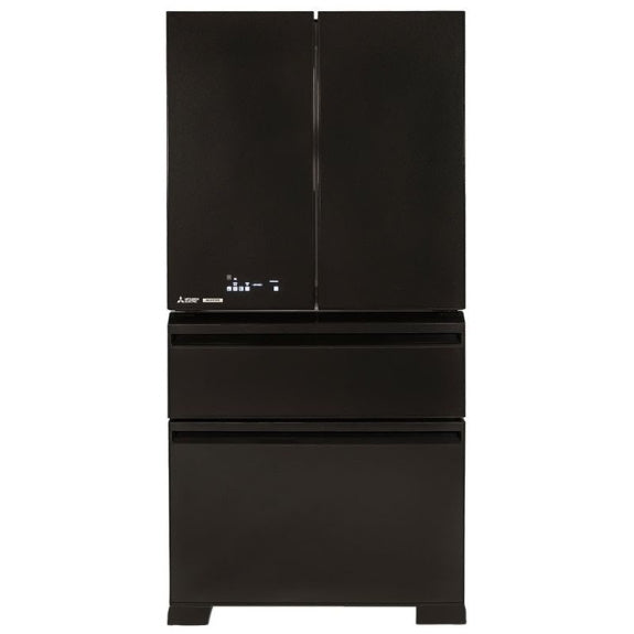Mitsubishi Electric 564 Litre French Door Glass Refrigerator - Brilliant Black