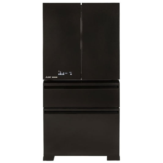 Mitsubishi Electric 564 Litre French Door Glass Refrigerator - Brilliant Black