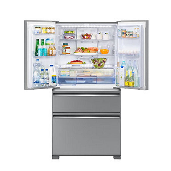 Mitsubishi Electric 564 Litre French Door Glass Refrigerator - Argent Silver