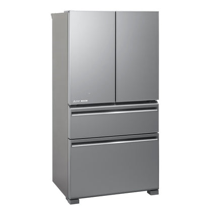 Mitsubishi Electric 564 Litre French Door Glass Refrigerator - Argent Silver
