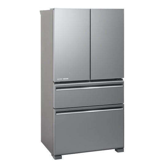 Mitsubishi Electric 564 Litre French Door Glass Refrigerator - Argent Silver