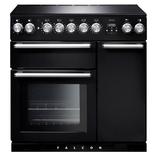 Falcon Nexus 90cm Induction Hob Cooker - Black & Chrome