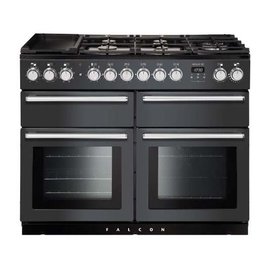 Falcon Nexus SE 110cm 5 Burner Dual Fuel Cooker - Slate & Chrome