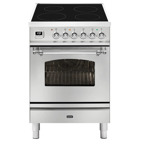 Ilve Nostalgie 60cm 4 Zone Freestanding Cooker - Stainless Steel/Chrome