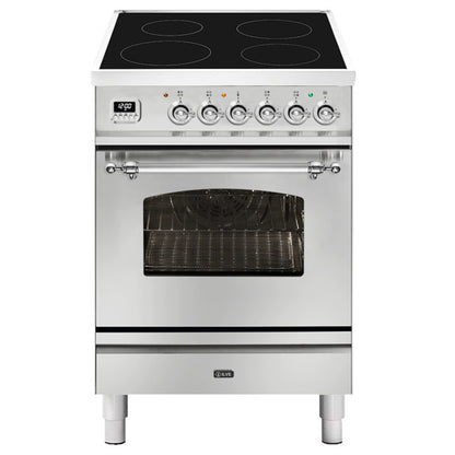 Ilve Nostalgie 60cm 4 Zone Freestanding Cooker - Stainless Steel/Chrome