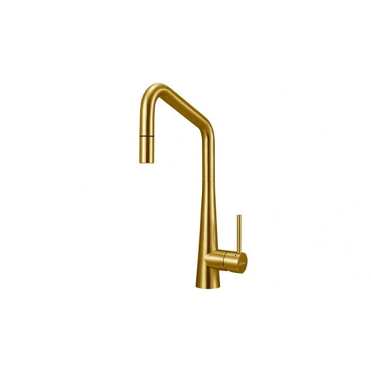 Oliveri Essente Square Goose Neck Mixer Tap - Gold