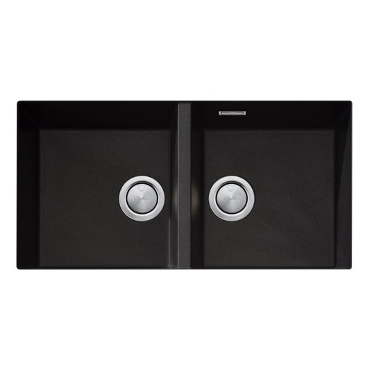 OLIVERI BLACK DOUBLE BOWL UNDERMOUNT SINK