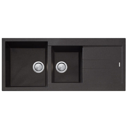 Oliveri Santorini 1 & 3/4 Bowl Top Mount Sink - Black