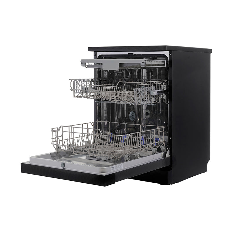 Omega 60cm Freestanding Dishwasher - Black Stainless Steel