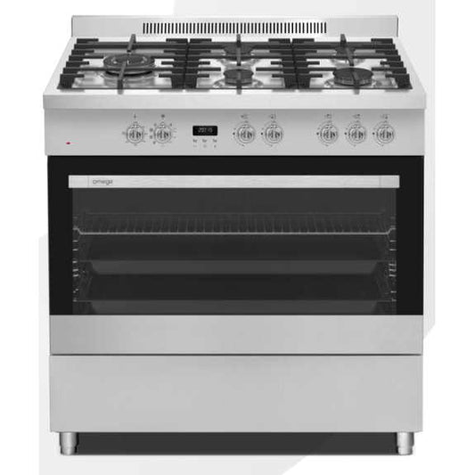 Omega 90cm Duel Fuel Freestanding Cooker - Stainless Steel