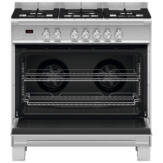 Fisher & Paykel 90cm Dual Fuel Freestanding Cooker - Stainless Steel
