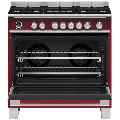 FISHERPAYKEL DUAL FUEL FREESTANDING COOKER RED 90cm