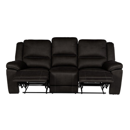 Oregon 3 Seater Fabric Recliner - Jet