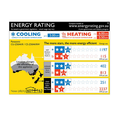Panasonic 5.0/6.0kW Split Reverse Air Purifying Air Conditioner