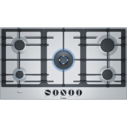 Bosch 90cm Stainless Steel Flame Select Gas Cooktop
