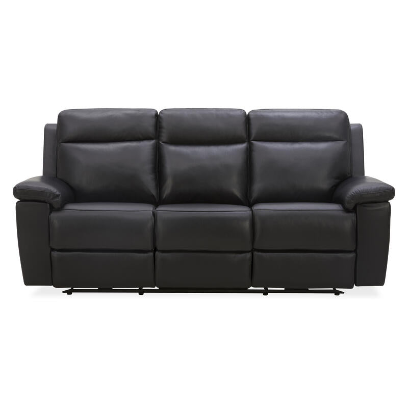 Potenza 3 Seater Electric Leather Recliner Sofa - Black