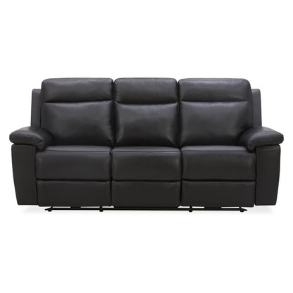 Potenza 3 Seater Electric Leather Recliner Sofa - Black