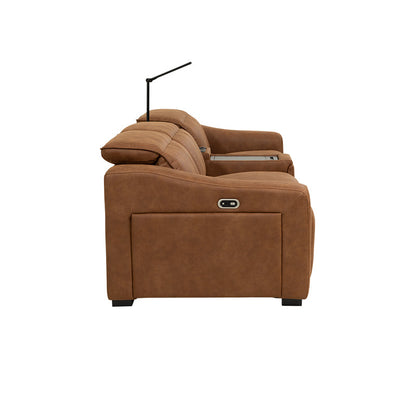 Prestige 3 Seater Home Theatre Electric Recliner Fabric Lounge - Tan