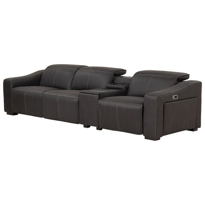 Prestige 3 Seater Home Theatre Electric Recliner Fabric Lounge - Jet