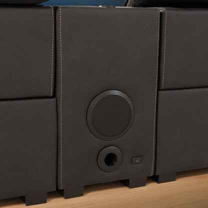 Prestige 3 Seater Home Theatre Electric Recliner Fabric Lounge - Jet