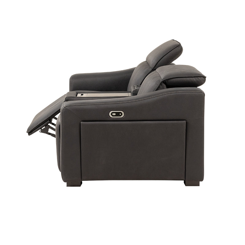 Prestige 2 Seater Home Theatre Electric Recliner Fabric Lounge - Jet