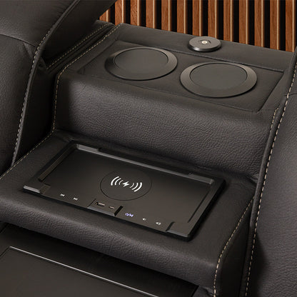 Prestige 2 Seater Home Theatre Electric Recliner Fabric Lounge - Jet