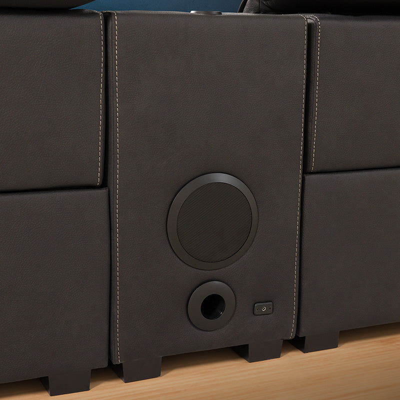 Prestige 2 Seater Home Theatre Electric Recliner Fabric Lounge - Jet