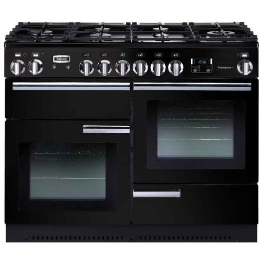 Falcon 110cm Professional Dual Fuel Cooker - Black & Chrome