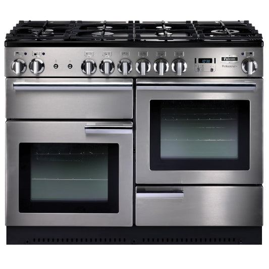 FALCON DUAL FUEL PROFESSIONAL+ COOKER STAINLESS STEEL & CHROME 110cm