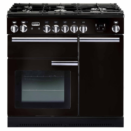 Falcon Professional+ 90cm Dual Fuel Cooker - Black/Chrome