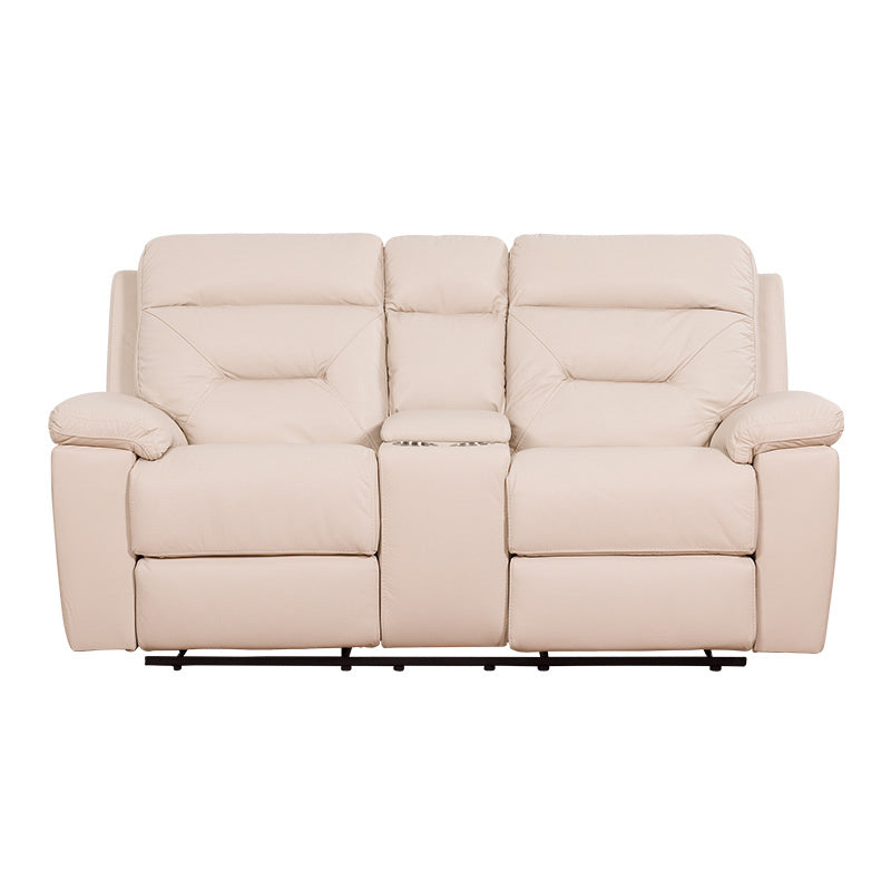 Renato 2 Seater Electric Recliner Leather Sofa - Taupe