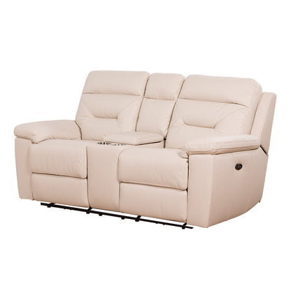 Renato 2 Seater Electric Recliner Leather Sofa - Taupe