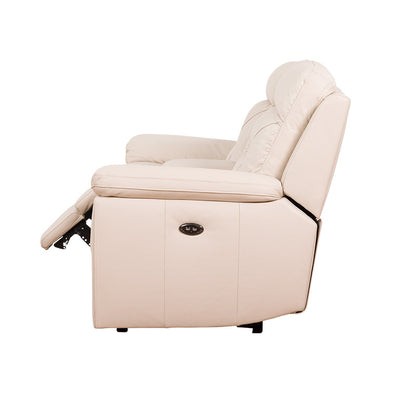 Renato 2 Seater Electric Recliner Leather Sofa - Taupe