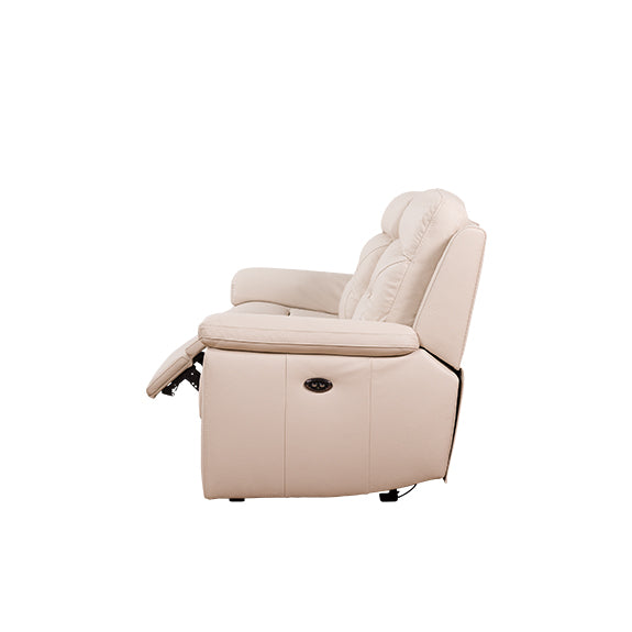 Renato 3 Seater Electric Leather Recliner Sofa - Taupe