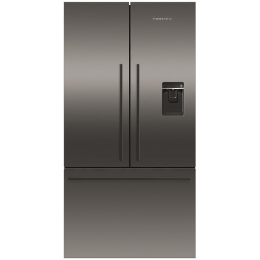 Fisher & Paykel 569L French Door Fridge Freezer with Ice & Water Dispenser - Black Stainless Steel (Series 7)