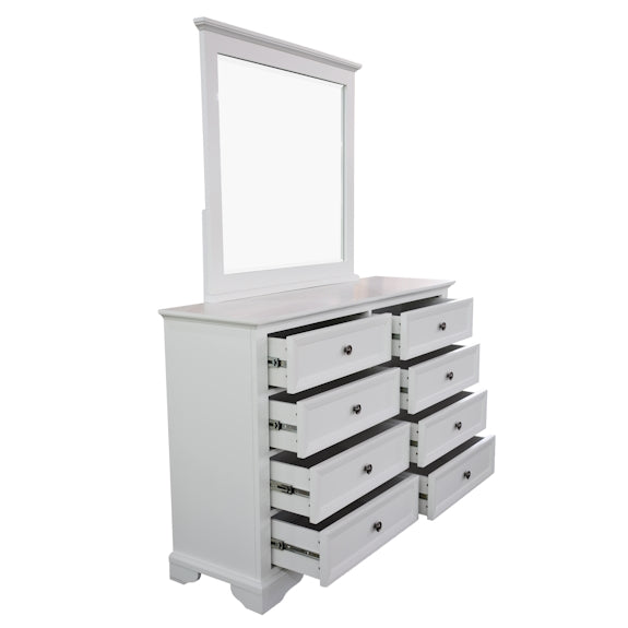 Sala 4 Piece King Bedroom Suite with Dresser and Mirror - White