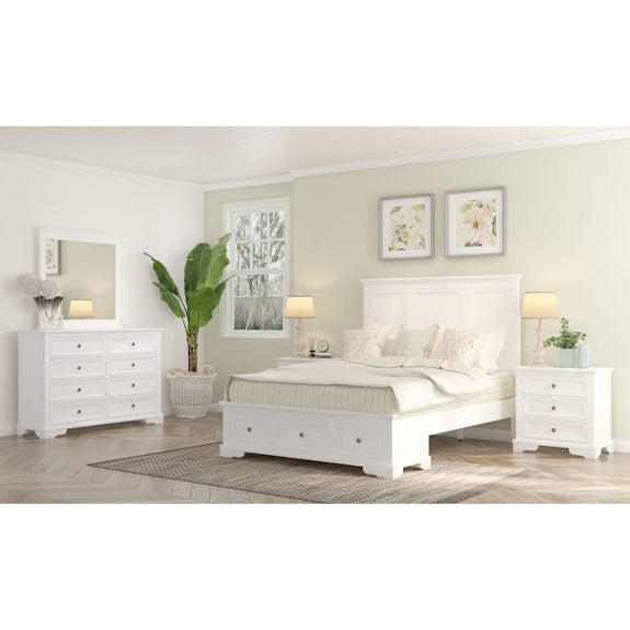 Sala 4 Piece King Bedroom Suite with Dresser and Mirror - White