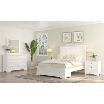 Sala 4 Piece King Bedroom Suite with Dresser and Mirror - White