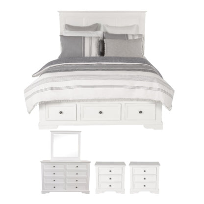 Sala 4 Piece King Bedroom Suite with Dresser and Mirror - White