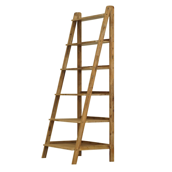 Sanava 6 Shelf Leaning Bookcase - Driftwood