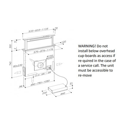 Sirius Valentina Downdraft Rangehood with SEM10 Motor
