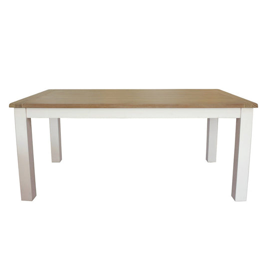 Shellwood 180cm Timber Dining Table - White/Light Oak