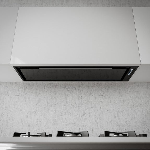 Sirius 85cm Undermount Rangehood - Black Heated Glass