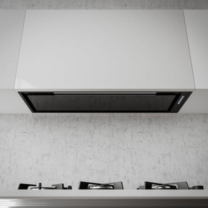 Sirius 85cm Undermount Rangehood - Black Heated Glass