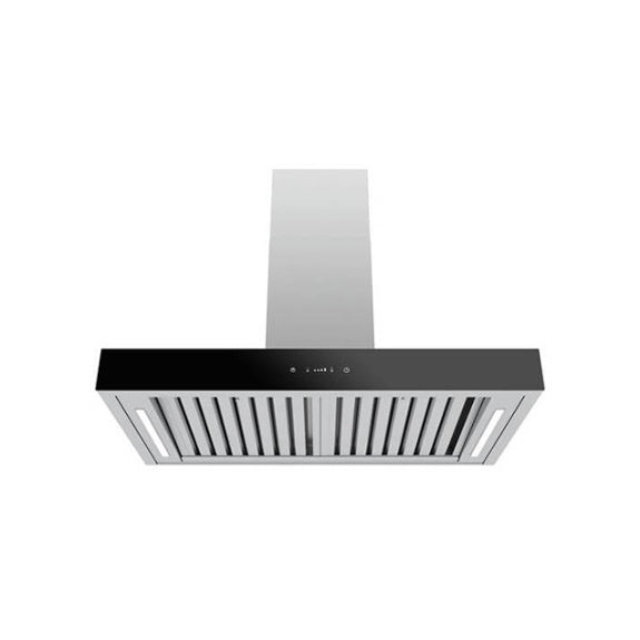Sirius 90cm Canopy Rangehood with SEM5 Motor - Black Glass Fascia
