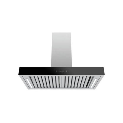 Sirius 90cm Canopy Rangehood with SEM5 Motor - Black Glass Fascia