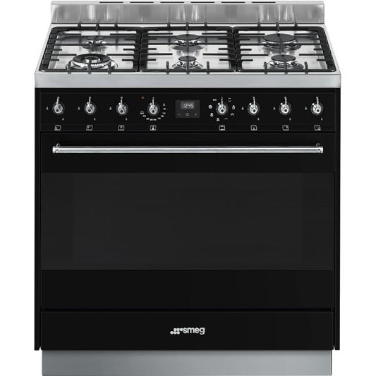 Smeg 90cm Dual Fuel Freestanding Cooker - Matte Black