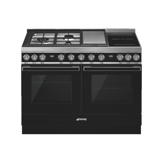 Smeg Portofino 120cm Multifunction Dual Fuel Cooker - Black