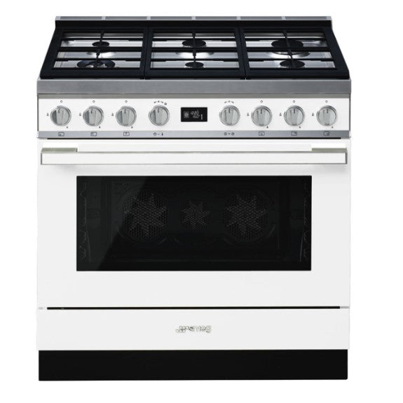 Smeg Portofino 90cm Pyrolytic Cooker - White