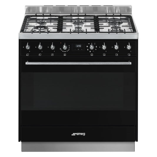 Smeg Classic 90cm Dual Fuel Cooker - Black